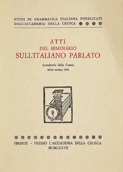 Atti del seminario sull'italiano parlato