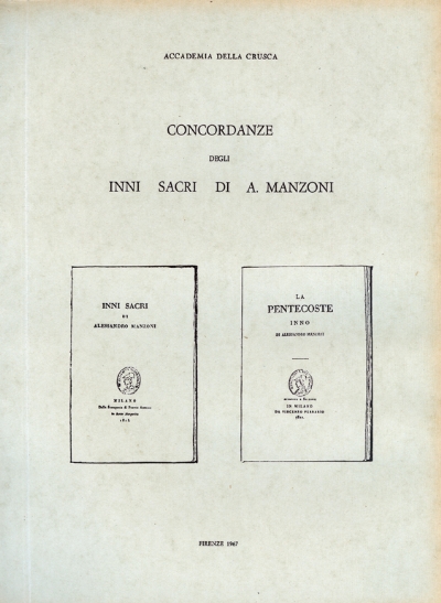 Concordanze degli «Inni sacri» di A. Manzoni