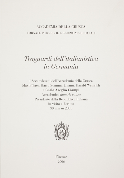 Traguardi dell'italianistica in Germania