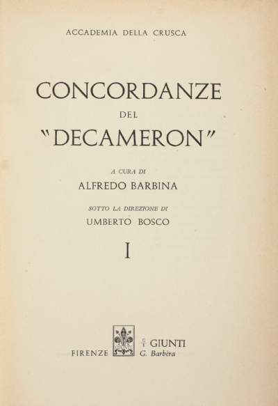 Concordanze del «Decameron»