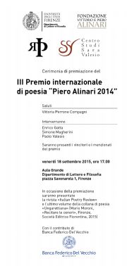 Firenze - cerimonia Premio internazionale di poesia Piero Alinari 
2014