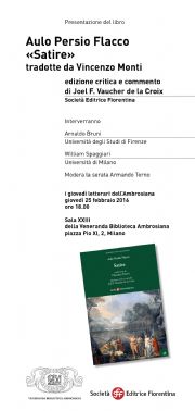 Milano - Aulo Persio Flacco, «Satire», tradotte da Vincenzo Monti