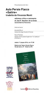 Volterra - Aulo Persio Flacco, «Satire» tradotte da Vincenzo Monti